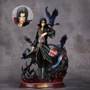 25cm Naruto Shippuden Uchiha Itachi & Crow PVC Action Figure 2 Heads